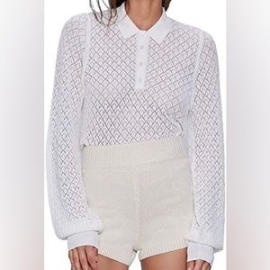Zara NWT Pointelle knit top 1509/008/250 M